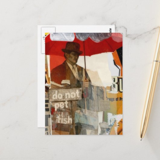 Unique Do Not Pet Fish Mixed Media Postkarte (Vorderseite/Rückseite Beispiel)