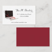 Unique Doctor Stethoscope Computer PC-Reparatur Visitenkarte (Vorne/Hinten)