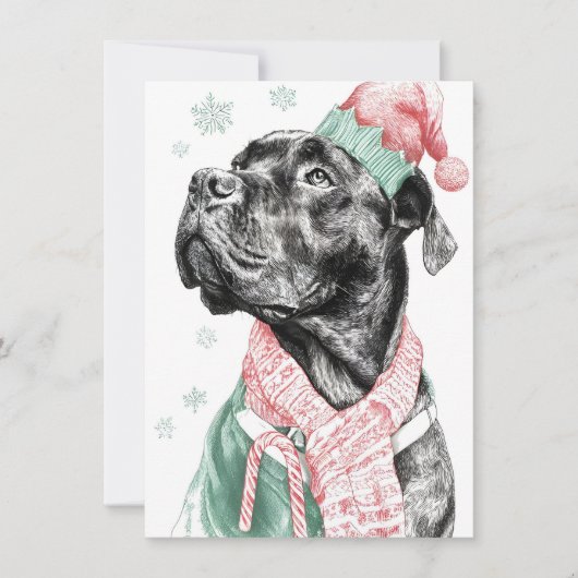 Unique Dog Christmas Cards Feiertagskarte (Vorderseite)