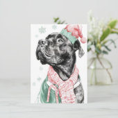 Unique Dog Christmas Cards Feiertagskarte (Stehend Vorderseite)
