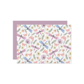 Unique Dragonflies & Butterflies Note Card Mitteilungskarte (Vorderseite/Rückseite Beispiel)