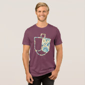Unique Dreidel Imitats Applique Hanukkah Tri-Blend Shirt (Vorderseite voll)