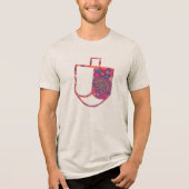 Unique Dreidel Imitats Applique Hanukkah Tri-Blend Shirt (Vorderseite)