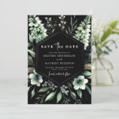 Unique Earthy Typografy Sage Green Wedding Save The Date (Stehend Vorderseite)