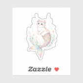 Unique Easter Cat Mermaid Pastel Egg Scale Tail Aufkleber (Blatt)