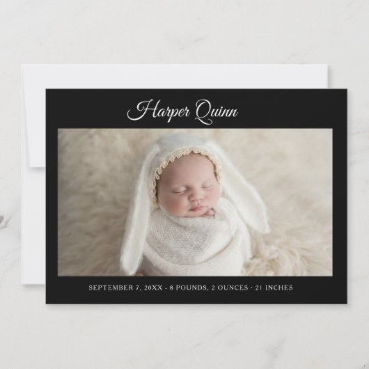 Unique Elegant Baby Boy Photo Collage Birth  Ankündigung (Vorderseite)