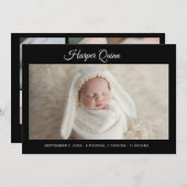 Unique Elegant Baby Boy Photo Collage Birth  Ankündigung (Vorne/Hinten)