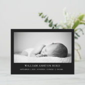 Unique Elegant Baby Boy Photo Collage Birth  Ankündigung (Stehend Vorderseite)