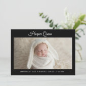 Unique Elegant Baby Boy Photo Collage Birth Ankündigung (Stehend Vorderseite)