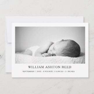 Unique Elegant Baby Boy Photo Collage Birth  Ankündigung