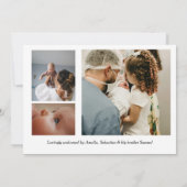 Unique Elegant Baby Boy Photo Collage Birth  Ankündigung (Rückseite)