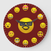 Unique Emoticon Emoji Themed Große Wanduhr (Vorderseite)