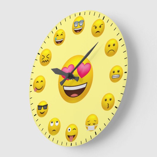Unique Emoticon Emoji Themed Large Clock Große Wanduhr (Winkel)