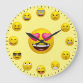 Unique Emoticon Emoji Themed Large Clock Große Wanduhr (Vorderseite)