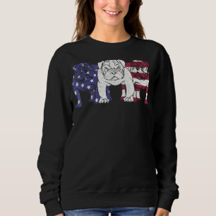 Unique English Bulldog Dog American Flag Sweatshirt