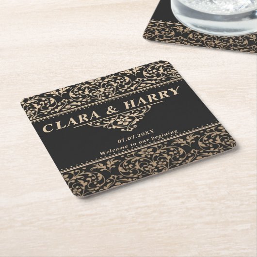 Unique fancy minimalist boho modern wedding rechteckiger pappuntersetzer (angewinkelt)