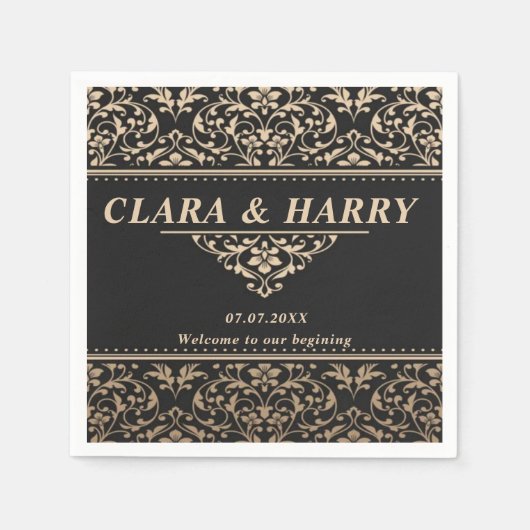 Unique fancy minimalist boho modern wedding serviette (Vorderseite)