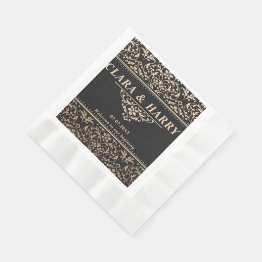 Unique fancy minimalist boho modern wedding  serviette (Ecke)