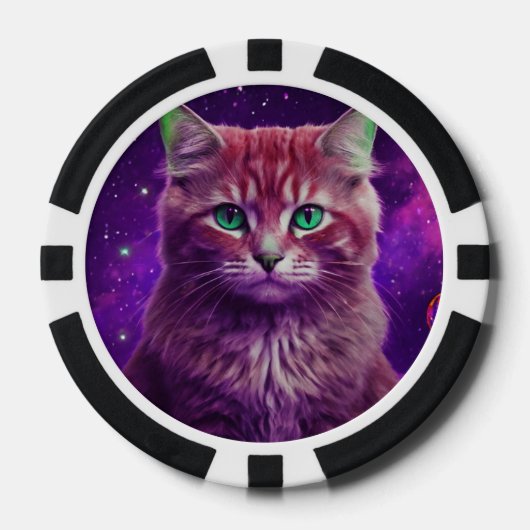 Unique Feline Design Game Pokerchips (Vorderseite)