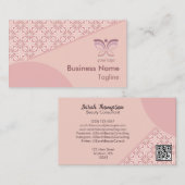 Unique Feminine Geometric Muster QR-Logo Visitenkarte (Vorne/Hinten)