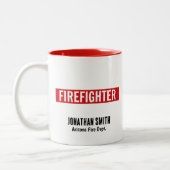 Unique Firefighter in Thin Red Line Zweifarbige Tasse (Links)
