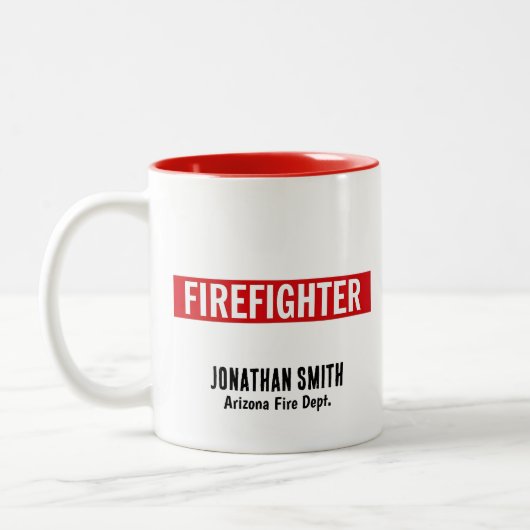 Unique Firefighter in Thin Red Line Zweifarbige Tasse (Links)