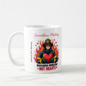Unique Firefighter Love Black and Red Text Kaffeetasse (Links)