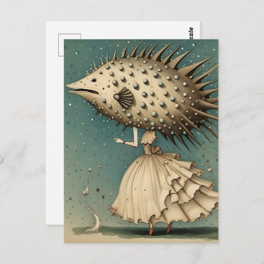 Unique Fish Fashion Postkarte (Vorne/Hinten)