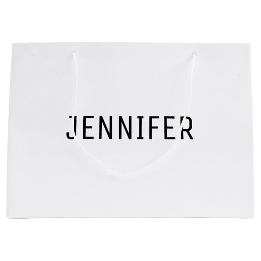 Unique Formal Look Large Gift Bag with Name Große Geschenktüte (Vorderseite)