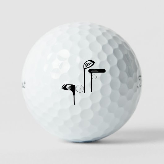 Unique Fun Golf Clubs Ball Typography Golf Ball (Vorderseite)