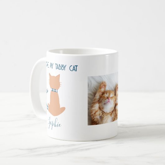 Unique Fun Love My Tabby Cat Mug Kaffeetasse (Vorderseite Links)