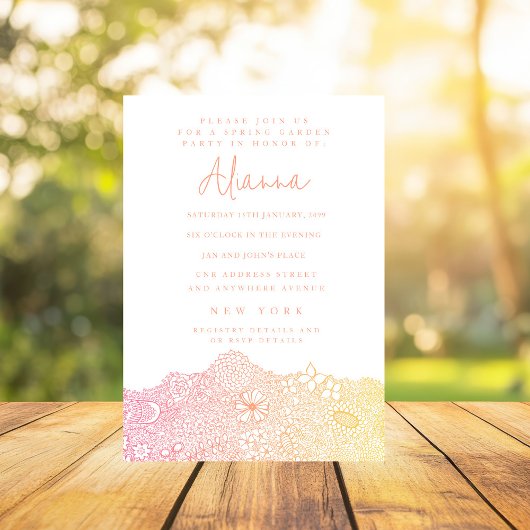 Unique Garden Scene Artist Birthday Corpeach Einladung