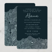 Unique Garden Scene Artist Birthday Sky Blue Einladung (Vorne/Hinten)