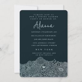 Unique Garden Scene Artist Birthday Sky Blue Einladung