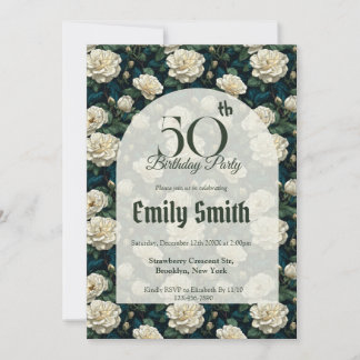 Unique Gardenias Accent Milestone Birthday Einladung