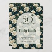 Unique Gardenias Accent Milestone Birthday Einladung (Vorne/Hinten)