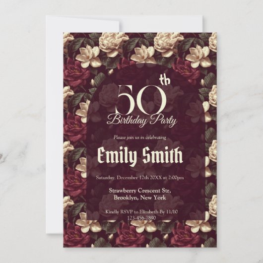 Unique Gardenias Flower Birthday Einladung (Vorderseite)