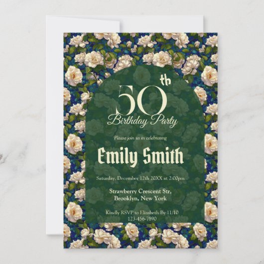 Unique Gardenias Flower Nature-Inspired Parties Einladung (Vorderseite)