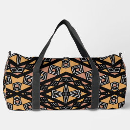 Unique Geometric Bogolan Print Duffle Bag