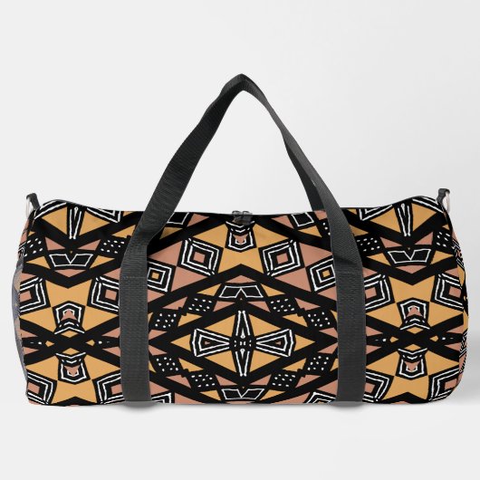 Unique Geometric Bogolan Print Duffle Bag (Rückseite)