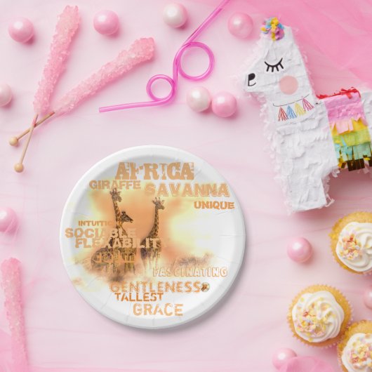 Unique Giraffes Paper Tellers 7" Pappteller (Party)