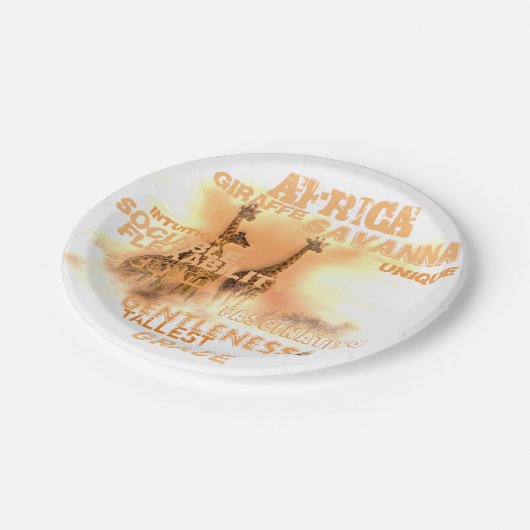 Unique Giraffes Paper Tellers 7" Pappteller (Schrägansicht)