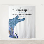 Unique Glam & Luxe Peacock Wedding Background Wandteppich (Vorderseite)