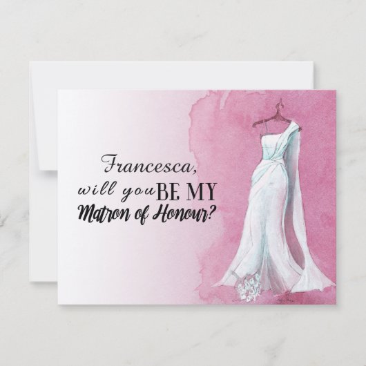 Unique Gown "Werden Sie mein Ehrengast sein" Einladung (Vorderseite)