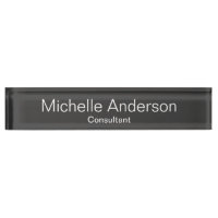 Unique Gray Consultant Desk Namplate