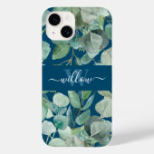 Unique Green Botanic Name Calligraphy Monogram Case-Mate iPhone Hülle (Rückseite)