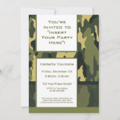 Unique Green Military Camouflage Einladung (Vorderseite)
