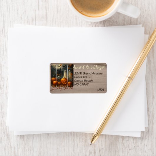 Unique Halloween theme artsy custom address Adressaufkleber (Insitu)