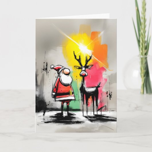 Unique Hand Drawn Christmas Cards Feiertagskarte (Vorderseite)