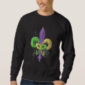 Unique Hand Drawn Fluer De Lis Mardi Gras Carnival Sweatshirt (Vorderseite)